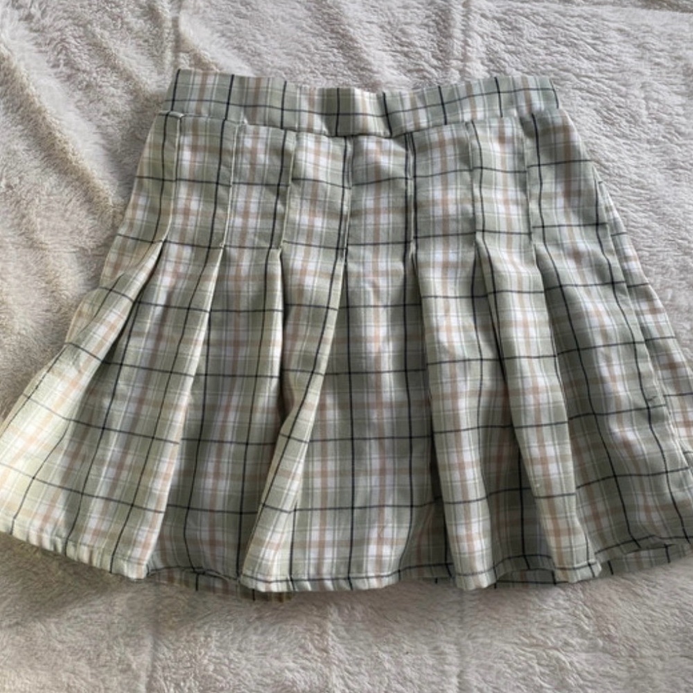 Pleated School Girl Plaid Mini Skirt